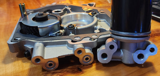 Cast side cover with Oil filter